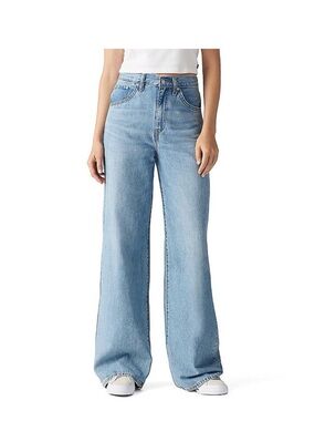 Levi's Cinch Light Blue High Rise Wide Leg Jeans